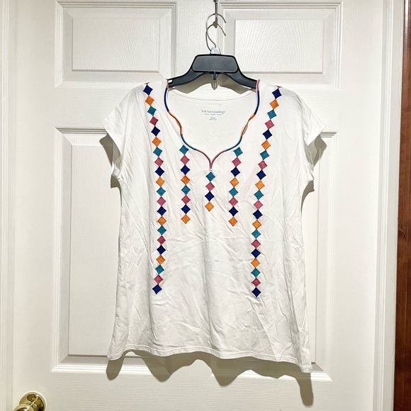 Soft Surroundings Sandy Shores Embroidered Tee - Picture 2 of 4